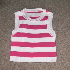 Zara pink and white stripe tank
